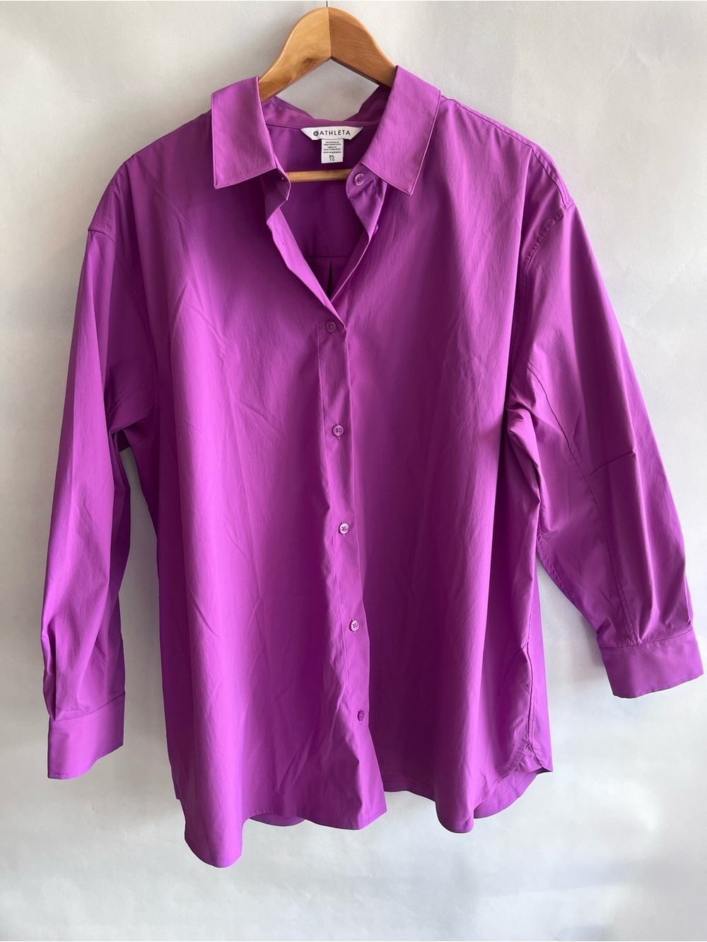 Athleta Oversized Poplin Purple Button Down Shirt